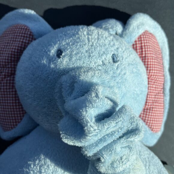 PBK Pottery Barn Kids Blue Musical Plush Crib Eli Elephant Jungle Toy - Picture 1 of 15